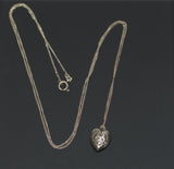 white metal heart pendant necklace