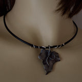 silver ivy leaf and vine nature necklet