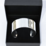 silver open cuff bangle in jewellery gift box