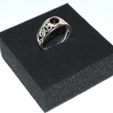 Red Garnet gemstone silver ring