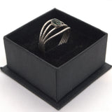 Green Tourmaline and textured silver ring