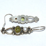 925 Pearl Peridot vintage earrings