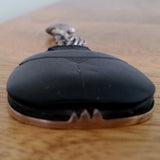 black basalt and silver scarab pendant