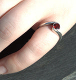 Garnet and silver ring