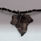 silver ivy leaf and vines necklet