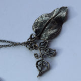 sterling silver ivy leaves pendant necklace