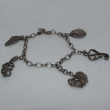 silver nature inspired charm bracelet