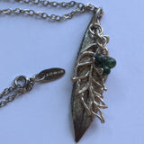 hallmarked silver leaf and berry pendant