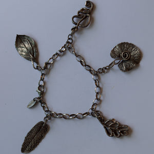 sterling silver nature charm bracelet