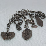 sterling silver leaf charm bracelet