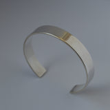 silver open cuff bangle rectangular profile