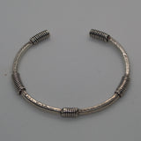 rustic hand forged stacking silver bracelet