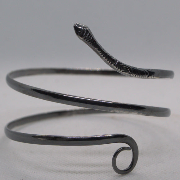 silver coiled snake bangle