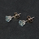 silver and Aquamarine studs