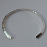 silver open cuff bangle triangular profile