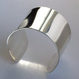 wide silver open cuff bangle