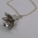 silver bluebell botanical necklace