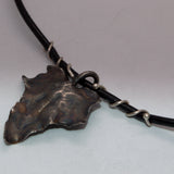 silver ivy leaf choker reverse view