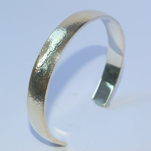 sterling silver textured open cuff bangle