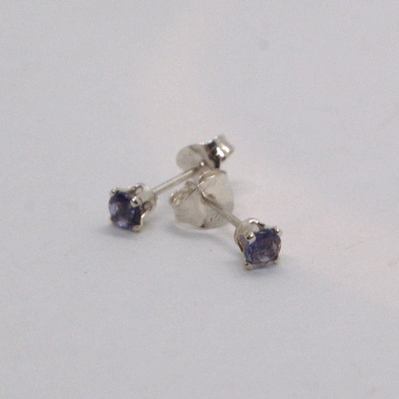 Iolite silver stud earrings