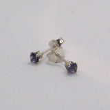 Iolite silver stud earrings