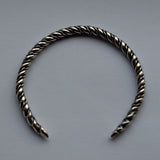 hand forged silver twisted wire bangle