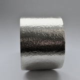 textured silver wide cuff bangle