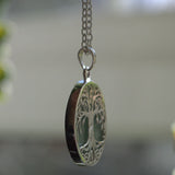 Jade silver tree of life pendant necklace