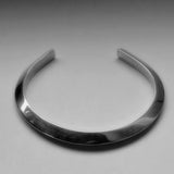 silver contemporary open cuff bangle