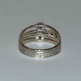 multi stone silver ring reverse view