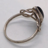 vintage Celtic Black Onyx silver ring