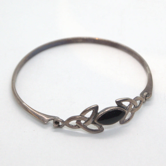Black Onyx Celtic silver bracelet