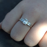 vintage clear stone silver Art Deco style ring