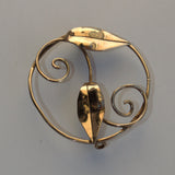 Arts and Crafts silver leaves brooch