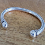 sterling silver open torque bangle